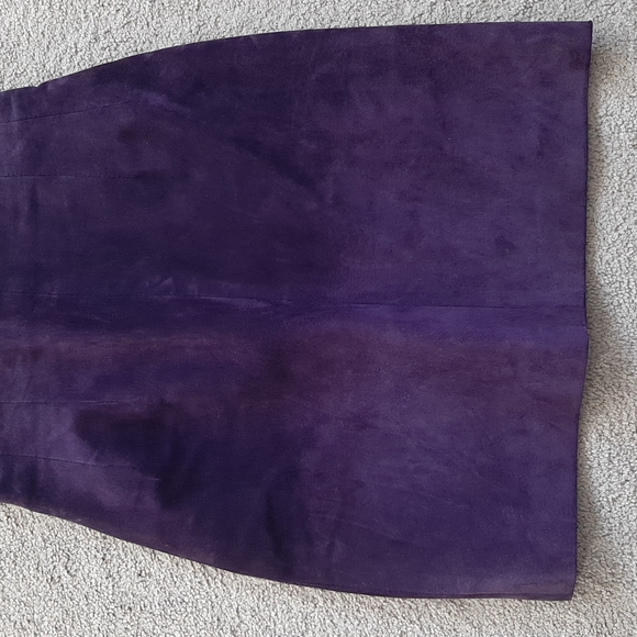 Women's Vintage Purple Suede Danier Midi Pencil Skirt Size 4 - Picture 3 of 12